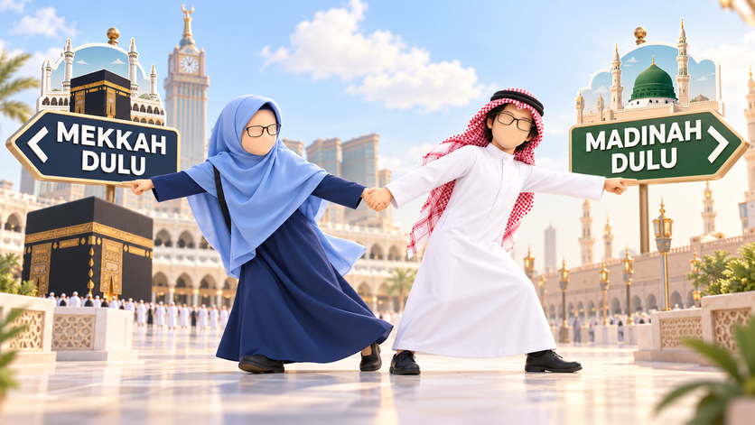 umroh ke mekkah dulu madinah dulu